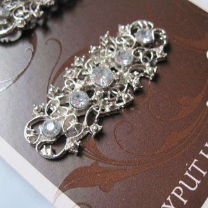 2 Silver Goody Luxe Stay Put Metal Hair Barrettes